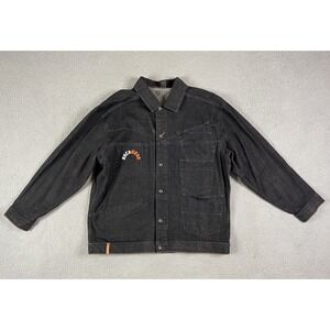 Rocawear Jacket Mens Extra Large Black Denim Hip Hop Urban Streetwear Logo y2k